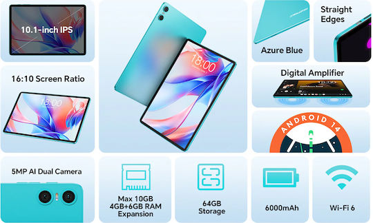 Teclast P30 10.1" Tablet (4GB/64GB) Blue view 8