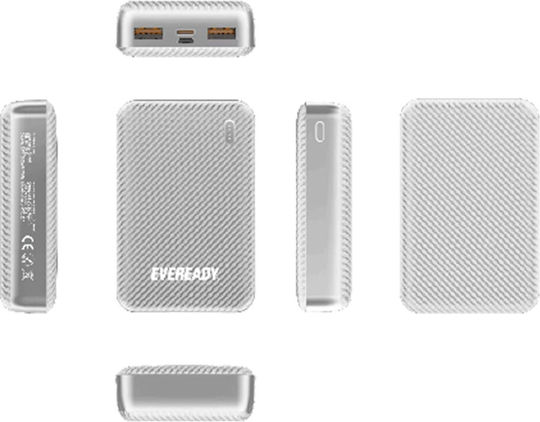 Energizer Eveready Mini Power Bank 10000mAh with 2 USB-A Ports and USB-C Port Silver vista 2