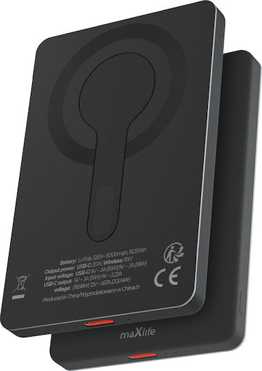 Maxlife MXPB-05 MagSafe Power Bank 5000mAh 20W with USB-C Port Power Delivery Black view 1