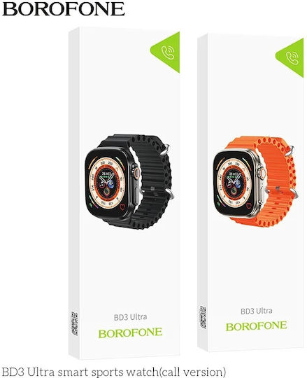 Borofone BD3 Ultra Smartwatch with Heart Rate Monitor (Black) view 3