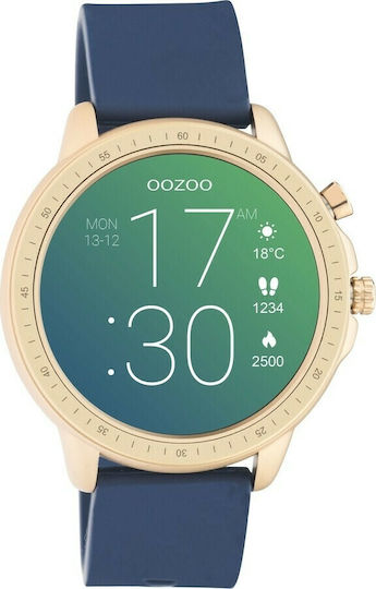 Oozoo Q00326 45mm Smartwatch with Heart Rate Monitor (Gold / Blue) view 2