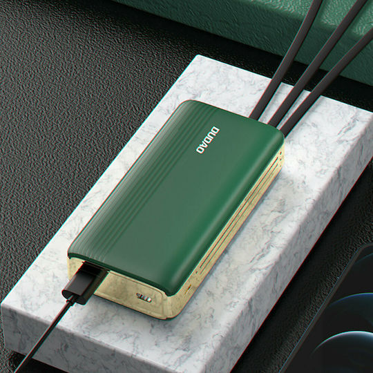 Dudao K4Pro Buit-in 4 IN1 Power Bank 20000mAh with USB-C Port Green vista 4