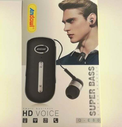 Andowl Q-E80 In-ear Bluetooth Handsfree Earphone Lapel Black view 4