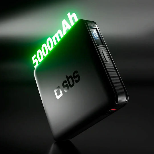 SBS High Density Power Bank 5000mAh 10W with USB-C Port Black view 3