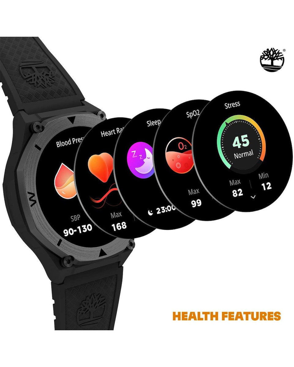 Timberland Trail Force S2 47mm Smartwatch with Heart Rate Monitor (Black) view 6