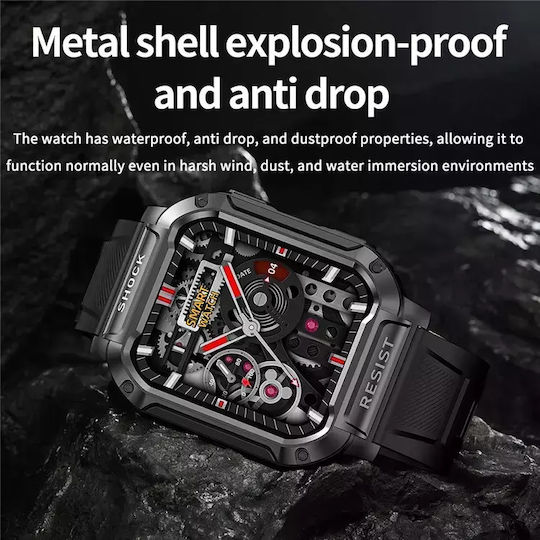 NK36 Smartwatch with Heart Rate Monitor (Black) view 1