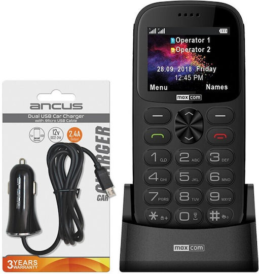 MaxCom MM471 Single SIM Mobile with Large Buttons Black view 4