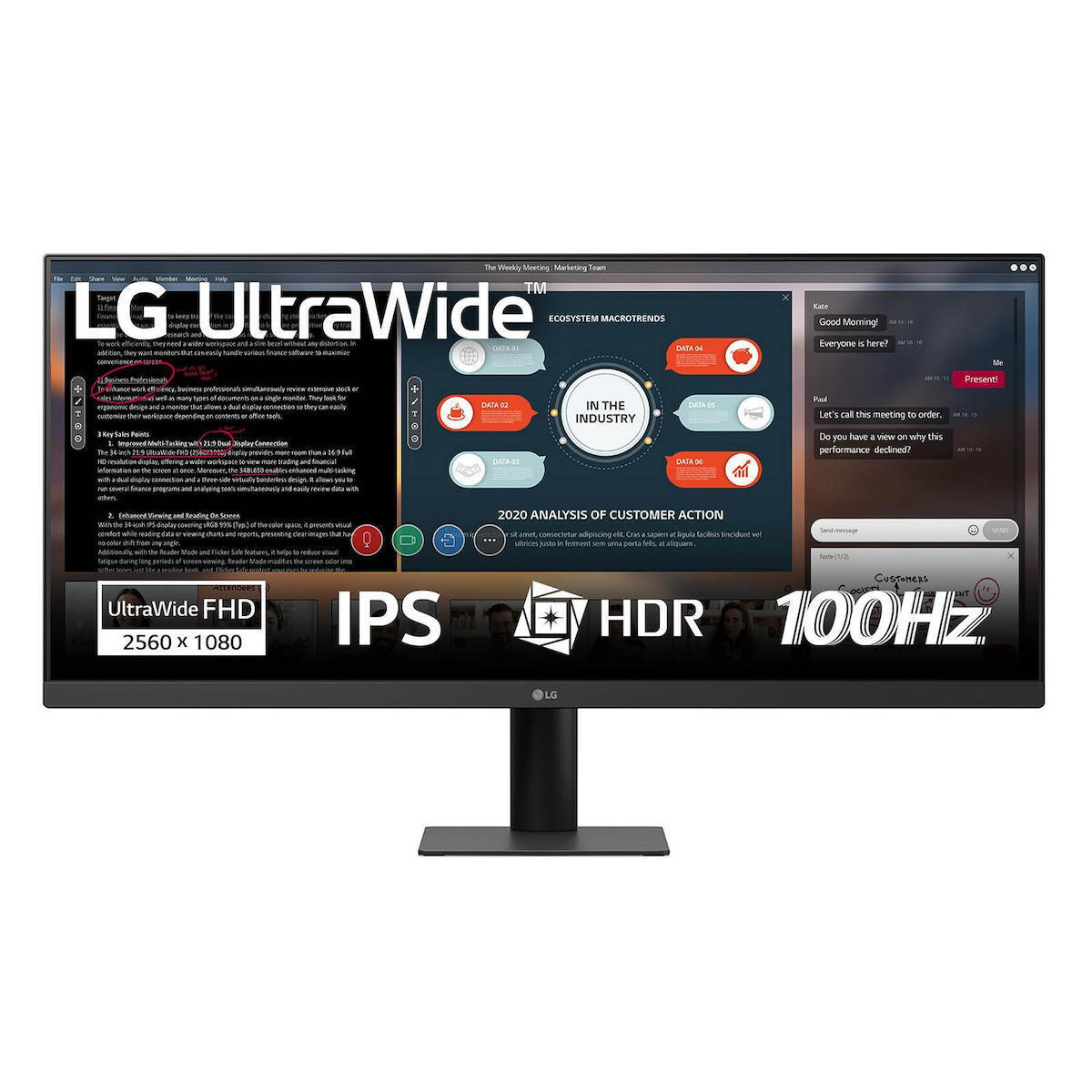 LG UltraWide Ultrawide IPS Monitor 29" FHD 2560x1080 with 5ms Response Time GTG view 1