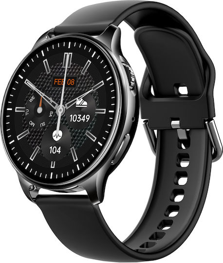 Yolo Black Smartwatch Idealstore Full Hd 1.32 Inch Screen 360x360 Resolution Blood Pressure Heart Rate Monitoring Ip67 Water Resistant Bluetooth Call Handling Multi-sport Mode Android Ios Operating System view 1