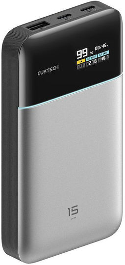 Cuktech PB150S Power Bank 15000mAh 100W with USB-A Port and 2 USB-C Ports Gray