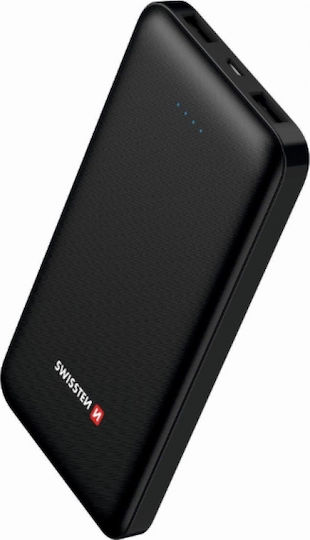 Swissten Worx 22013951 Power Bank 10000mAh 12W with 2 USB-A Ports Black