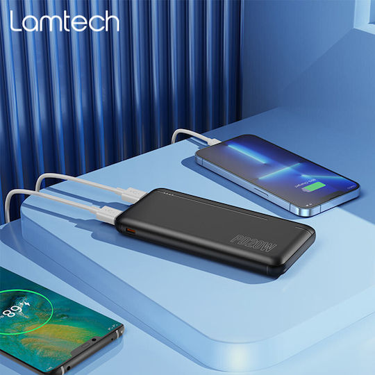 Lamtech Power Bank 10000mAh 22.5W with 2 USB-A Ports and USB-C Port Power Delivery / Quick Charge 3.0 Black vue 7