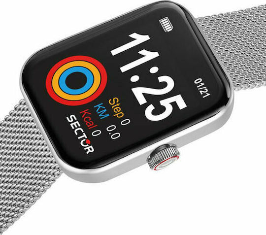 Sector S03 Smartwatch with Heart Rate Monitor (Silver Stainless Steel) view 2