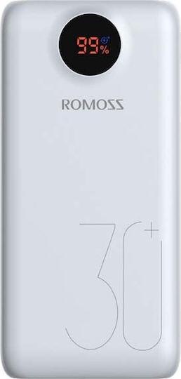 Romoss SW30 Power Bank 26800mAh 18W with 2 USB-A Ports and USB-C Port Power Delivery / Quick Charge 3.0 White