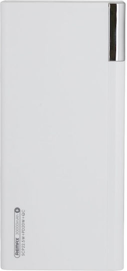 Remax RPP-257 Riji Power Bank 30000mAh 22.5W with 2 USB-A Ports and USB-C Port Power Delivery White