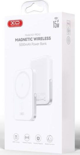XO PR242 MagSafe Power Bank 5000mAh 15W Power Delivery White vista 2