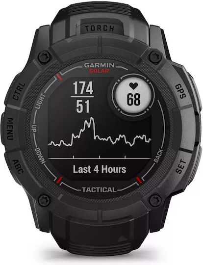 Garmin Instinct 2X Solar Tactical 50mm Waterproof Smartwatch with Heart Rate Monitor (Black) view 3