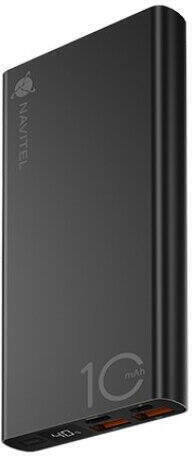 Navitel PWR10 AL Power Bank 10000mAh with 2 USB-A Ports and USB-C Port Black vista 3