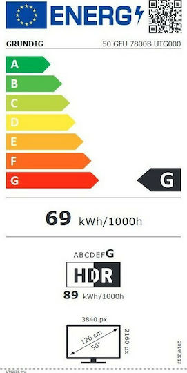 Grundig Smart Television 50" 4K UHD LED Vision 7 50GFU7800B HDR (2021) vue 2