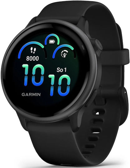 Garmin Vivoactive 6 Aluminium 42mm Waterproof Smartwatch with Heart Rate Monitor (Slate with Black Band) view 1