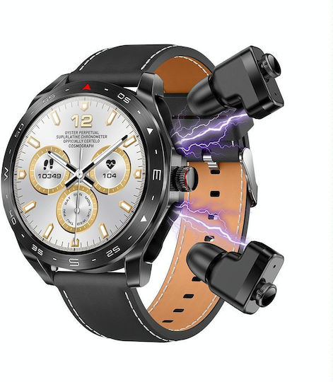 Lemfo T95 1.52 Inch Ips Screen 2 In 1 Bluetooth Earphone Smart Watch Support Health Monitoring Black