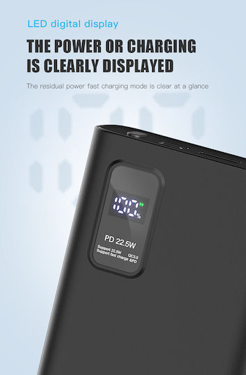 Platinet PL0412 Power Bank 20000mAh 22.5W with 2 USB-A Ports and USB-C Port Power Delivery / Quick Charge 3.0 Black view 4
