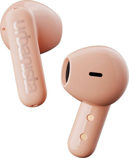 Urbanista Copenhagen Earbud Bluetooth Handsfree Earphones with Sweat Resistance and Charging Case Dusty Pink vue 2