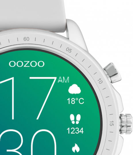 Oozoo Q00311 45mm Smartwatch with Heart Rate Monitor (Silver) view 4