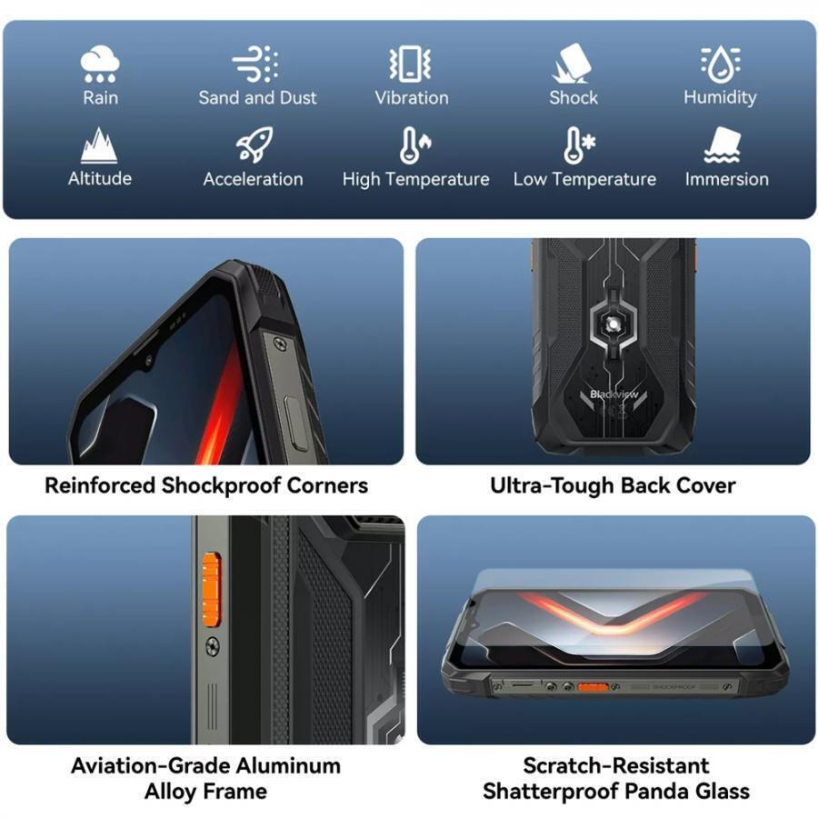 BlackView Rock 1 Pro Dual SIM (8GB/256GB) Resistant Smartphone Black view 2