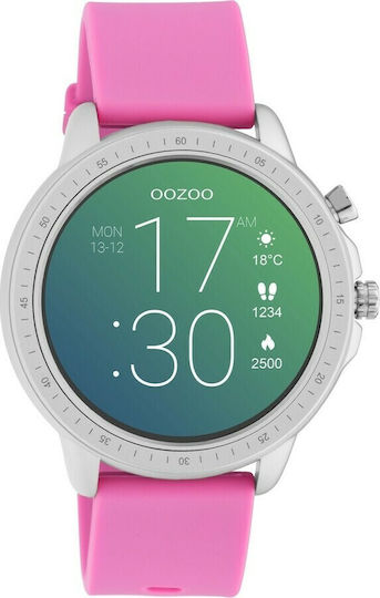 Oozoo Q00314 45mm Smartwatch with Heart Rate Monitor (Silver) view 2