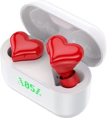Love Series In-ear Bluetooth Handsfree Headphones with Charging Case Red
