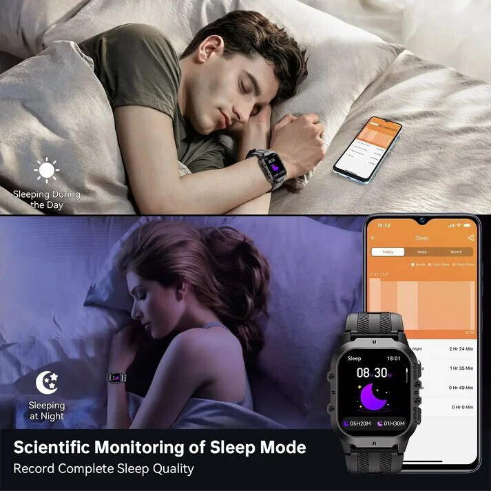 Oukitel V5 Smartwatch with Heart Rate Monitor Black view 5