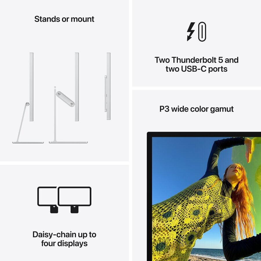 Apple Studio Display (2026) Monitor 27" 5120x2880 White Nano Texture Glass Tilt Adjustable Stand view 7