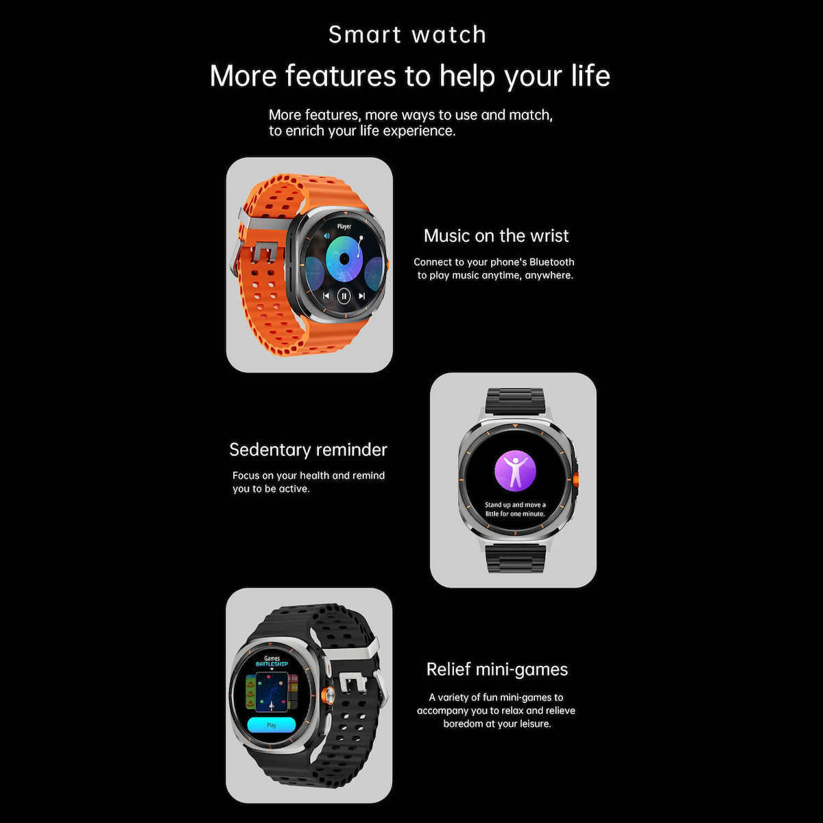 Smartwatch Microwear Kalobee Sk7 Ultra Black view 7