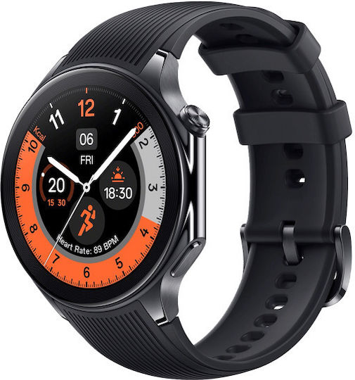 Oppo Watch X Stainless Steel 47mm Waterproof with Heart Rate Monitor (Platinum Black) vue 3
