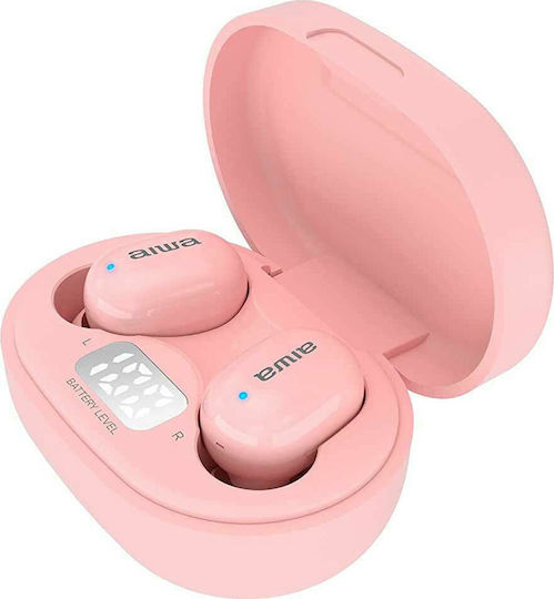Aiwa EBTW-150 In-ear Bluetooth Handsfree Earphones with Sweat Resistance and Charging Case Pink