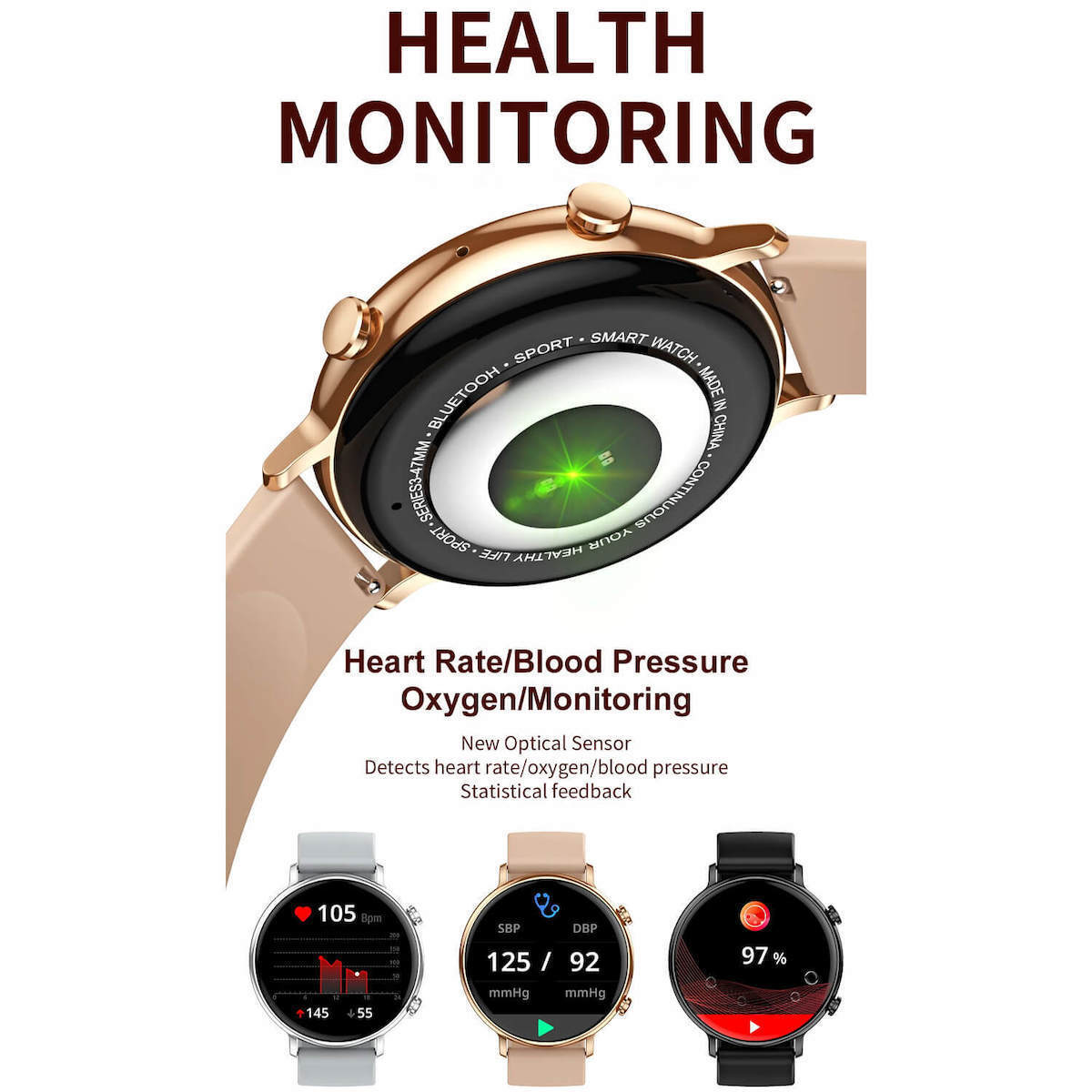 Microwear CY700 Smartwatch with Heart Rate Monitor (Pink Silicone) view 7