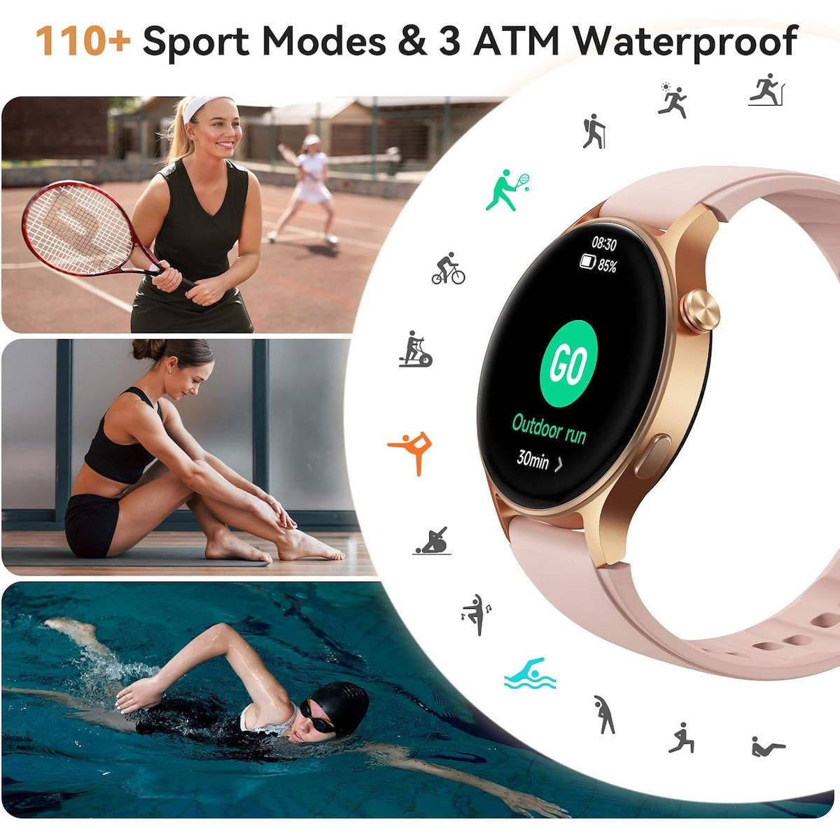 AEAC AR01 43mm Smartwatch (Pink) view 5