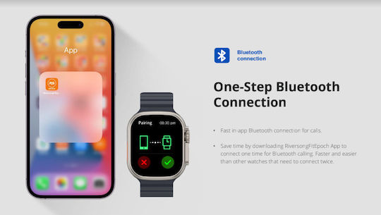 Riversong 8 Ultra Smartwatch with Heart Rate Monitor (Midnight Black / Orange Strap) view 7