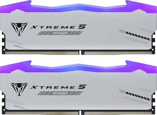 Patriot Viper Xtreme 5 RGB 48GB DDR5 RAM with 2 Modules (2x24GB) and 6000 Speed for Desktop (PVXR548G60C30KM)