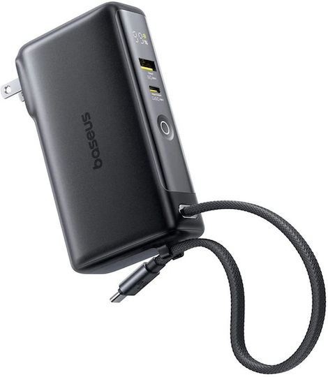 Baseus Nomos NT11 Power Bank 10000mAh 67W with USB-A Port and USB-C Port Cosmic Black view 1