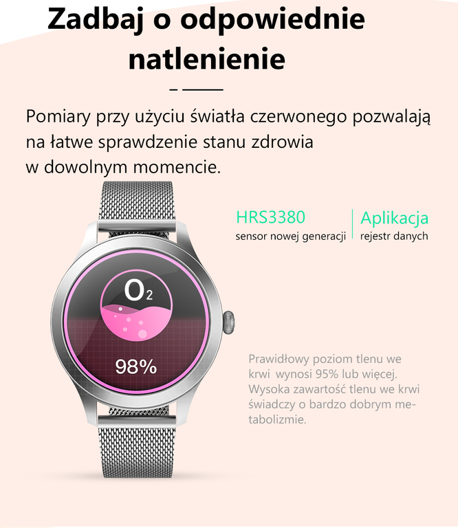 G.Rossi SG009B 38mm Smartwatch with Heart Rate Monitor (Pink Gold) view 5