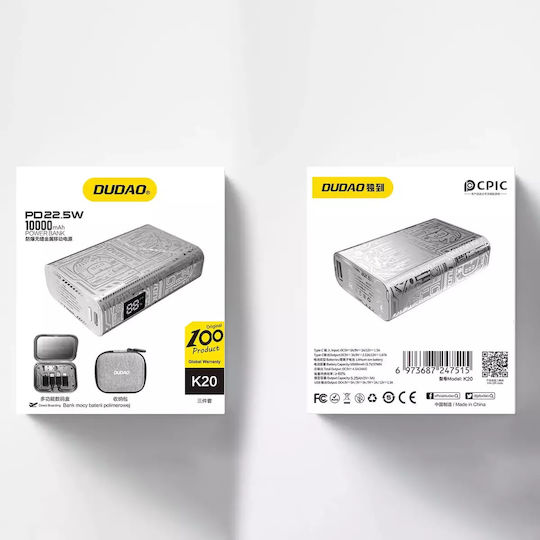 Dudao Power Bank 10000mAh 22.5W Gray view 5