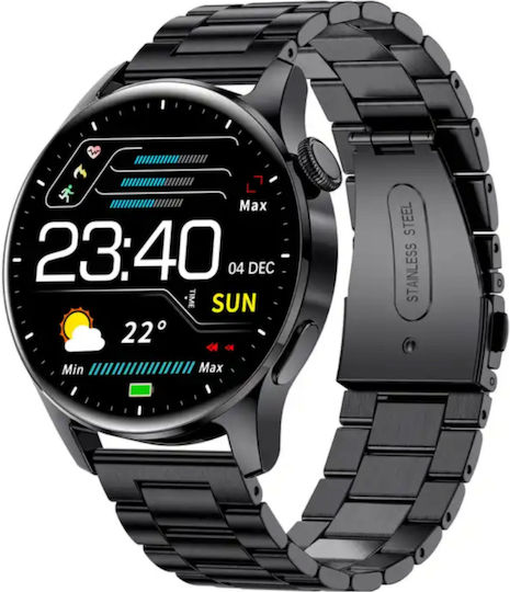 RoHs Pro Smartwatch with Heart Rate Monitor (Black)
