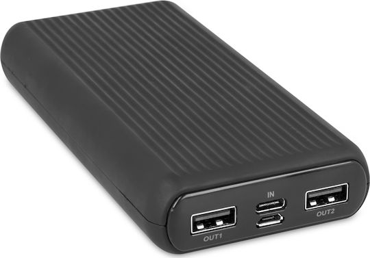 Forever PTB-05L Power Bank 20000mAh with 2 USB-A Ports Black Ansicht 2