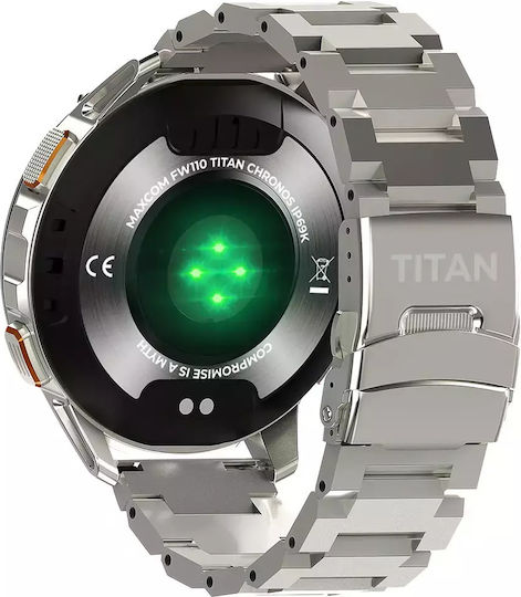 MaxCom FW110 Titan Chronos Titanium Smartwatch with SIM and Heart Rate Monitor (Silver) vue 9