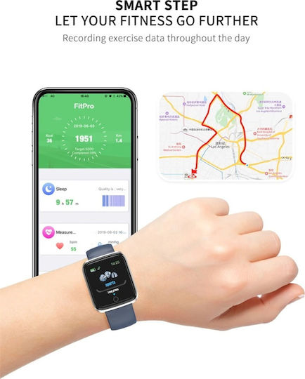 M6 Smartwatch with Heart Rate Monitor (Black) vue 5