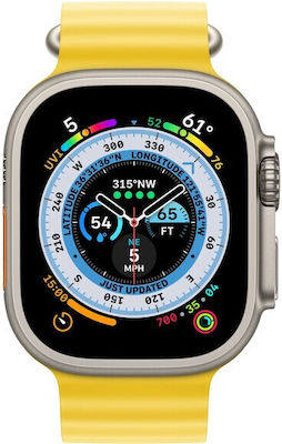 Apple Watch Ultra Titanium 49mm Waterproof with eSIM and Heart Rate Monitor (Yellow Ocean Band) view 2