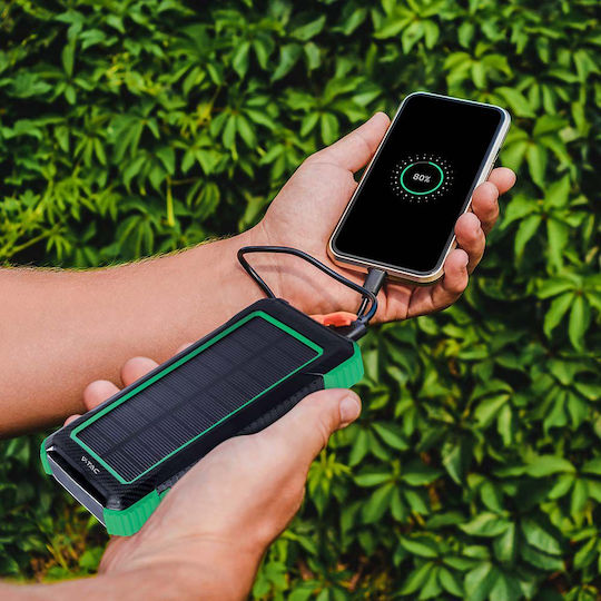 V-TAC Solar Power Bank 10000mAh 10W with USB-A Port Black vue 5