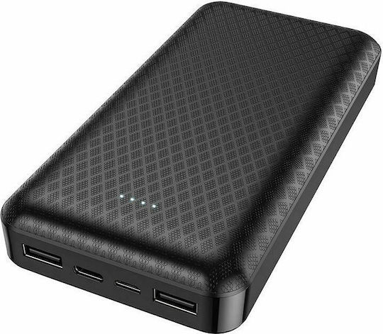 Borofone BJ3A Power Bank 20000mAh with 2 USB-A Ports Black
